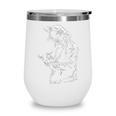 Cat Holds Book Writing Animal Print Motif Drawing Art Cat Wine Tumbler
