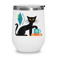 Cat Midcentury With Book And Coffee Atomic Age Mid Century Wine Tumbler