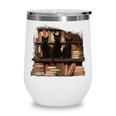 Cats Antique Books Academia Library Aesthetic Bookworm Wine Tumbler