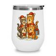 Cats Reading Books Christmas Tree Wine Tumbler