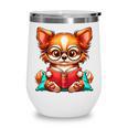 Chihuahua Reading a Book Dog Wine Tumbler Chihuahua Reading a Book Dog Wine Tumbler