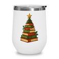 Christmas Book Tree Bookshelf Holiday For Readers Librarians Wine Tumbler Christmas Book Tree Bookshelf Holiday For Readers Librarians Wine Tumbler