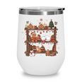 Christmas Cats Bookshelf Gingerbread Wine Tumbler