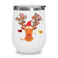 Christmas Librarian Reindeer Xmas Book Teachers Love Reading Wine Tumbler