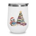 Christmas A Penguin Reading Book Snowflake Cocoa Hot Teacher Wine Tumbler Christmas A Penguin Reading Book Snowflake Cocoa Hot Teacher Wine Tumbler