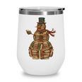 Christmas Snowman Made Of Books Holiday Reading Xmas Wine Tumbler