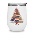 Christmas Tree Book Bookworm Wine Tumbler