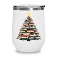 Christmas Tree Books Book Reading Bookworm Wine Tumbler
