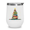 Christmas Tree Of Books Holiday Wine Tumbler Christmas Tree Of Books Holiday Wine Tumbler