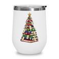 Christmas Tree Of Books For Readers And Librarians Wine Tumbler