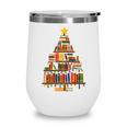 Christmas Tree Bookshelf Book Lover Library Men Women Kids Wine Tumbler