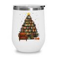 Christmas Tree Bookshelf Book Lover Library Wine Tumbler Christmas Tree Bookshelf Book Lover Library Wine Tumbler