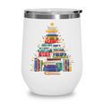 Christmas Tree Made Of Books Librarian Reader Holiday Wine Tumbler