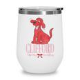 Clifford The Big Red Dog Pink Text With Bow Illustrated Book Wine Tumbler Clifford The Big Red Dog Pink Text With Bow Illustrated Book Wine Tumbler