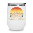 Coffee Beans & Books Retro Bookworm Librarian Wine Tumbler