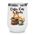 Coffee Cats And Books Lover For Women & Girls Coffee Wine Tumbler