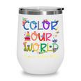 Color Our World Summer Reading 2025 Boho Wildflower Book Wine Tumbler