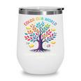 Color Our World Summer Reading Program 2025 Trippy Book Tree Wine Tumbler