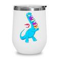 Cool Dinosaur Books Art For Men Women Libarian Book Lover Wine Tumbler