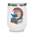 Cool Hedgehog Book Nerd Readers Wine Tumbler