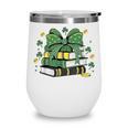 Coquette Bow Books St Patrick's Shamrock Bookworm Librarian Wine Tumbler Coquette Bow Books St Patrick's Shamrock Bookworm Librarian Wine Tumbler