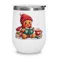 Cozy Gingerbread Christmas Reading Book Xmas Snowflakes Fall Wine Tumbler