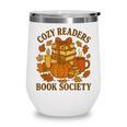 Cozy Readers Book Society Vintage Fall Books & Pumpkin Wine Tumbler