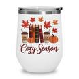 Cozy Season Autumn Leaves Books Pumpkins Fall Halloween Wine Tumbler Cozy Season Autumn Leaves Books Pumpkins Fall Halloween Wine Tumbler