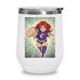 The Crimson Crescent 90s Retro Comic Book Superheroine Art Wine Tumbler