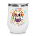 Cute 100th Day Of School 100 Days Dog Reading Book Rainbow Wine Tumbler