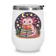 Cute Axolotl Reading Books Cozy Night Aesthetic Wine Tumbler