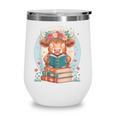 Cute Baby Highland Cow Reading Book Bookworm For Men Women Wine Tumbler