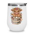 Cute Baby Highland Cow Reading Book Librarian Bookworm Wine Tumbler Cute Baby Highland Cow Reading Book Librarian Bookworm Wine Tumbler