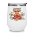 Cute Baby Highland Cow Reading Book Lover Toddler Wine Tumbler Cute Baby Highland Cow Reading Book Lover Toddler Wine Tumbler
