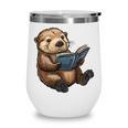 Cute Book Sea Otter Wine Tumbler