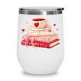 Cute Books And Coffee Crochet Valentines Day Tee For Couples Wine Tumbler