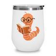 Cute Bookworm Worm Reading Book Glasses Nerdy Wine Tumbler