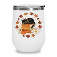 Cute Cat Fall In Love With Reading Book Cat Lover Librarian Wine Tumbler