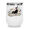 Cute Cat Flower Garden Book Kitty Reading Floral Men Women Girls Kids Wine Tumbler Cute Cat Flower Garden Book Kitty Reading Floral Men Women Girls Kids Wine Tumbler