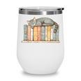 Cute Cat Sleeping On Books Wine Tumbler