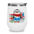 Cute Christmas A Penguin Reading Book Snowflake Hot Teacher Wine Tumbler