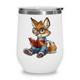 Cute Coyote With Book I Kids Coyote Wine Tumbler Cute Coyote With Book I Kids Coyote Wine Tumbler
