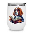 Cute Dog Basset Hound Reading Book Wine Tumbler Cute Dog Basset Hound Reading Book Wine Tumbler