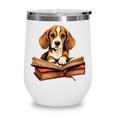 Cute Dog Beagle Reading Book Wine Tumbler Cute Dog Beagle Reading Book Wine Tumbler