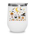 Cute Ghost Drinking Coffee Halloween Fall Ghost Book Reading Wine Tumbler