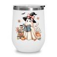 Cute Ghost Reading Book Librarian Book Lover Wine Tumbler Cute Ghost Reading Book Librarian Book Lover Wine Tumbler