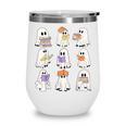 Cute Ghost Reading Books Teacher Halloween Reading Men Women Kids Wine Tumbler