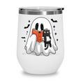 Cute Halloween Ghost Reading Book Wine Tumbler Cute Halloween Ghost Reading Book Wine Tumbler