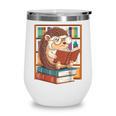 Cute Hedgehog Book Nerd Wine Tumbler