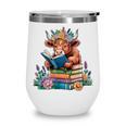 Cute Highland Cow Reading Book Baby Cow Bookworm Wine Tumbler Cute Highland Cow Reading Book Baby Cow Bookworm Wine Tumbler